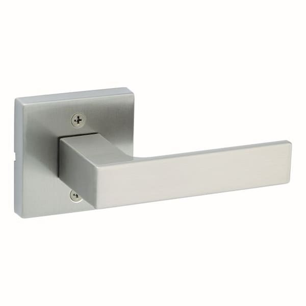 Singapore Lever with Square Rose Half Dummy Satin Nickel Finish